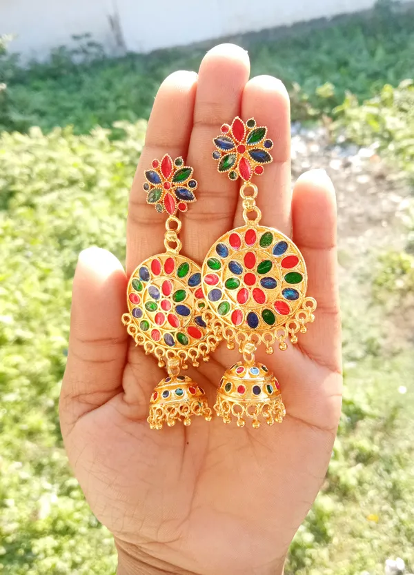 Assamese_Copper_Japi_Jhumka_Earring_For_Girls_&_Women